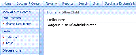 Exemple d'utilisation de HelloUser